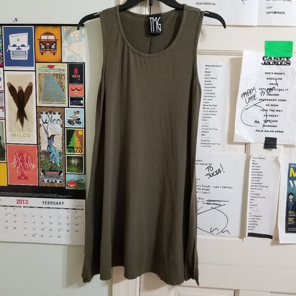 TMG New York dress Large basic solid tank pull on sleeveless stretch - Picture 1 of 10